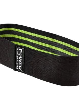 Тканева гумка для фітнесу та спорту power system ps-4092 booty band lvl 2 black/green (d_80 см. навантаження 12-16кг.)