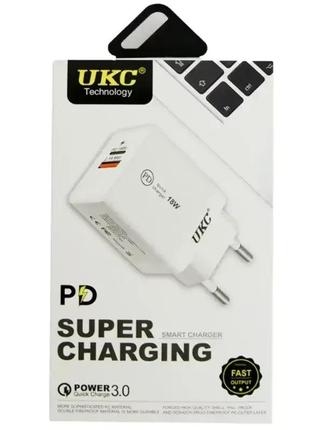 Сетевое зарядное устройство 18w pd 889 usb+type c2 фото