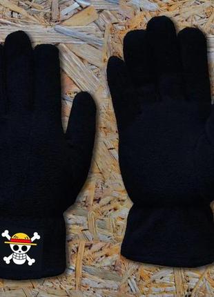 Зимние флисовые перчатки one piece / перчатки ван пис