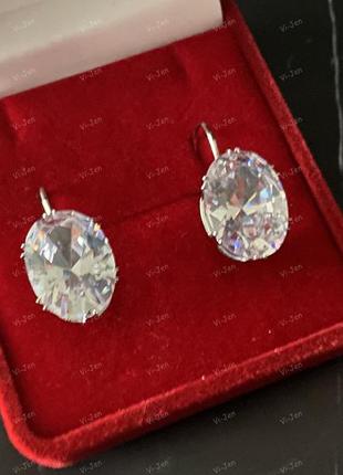 Сережки з кристалами swarovski, сережки з кристалами сваровскі, французька застібка.3 фото