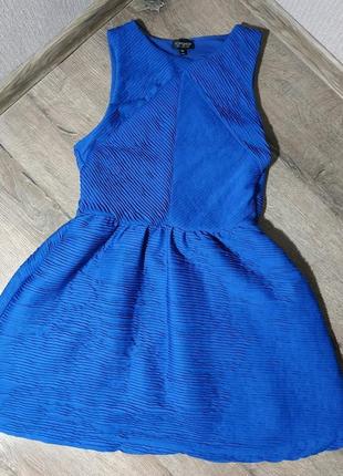 Шикарна сукня колокольчик синя кольору електрик topshop