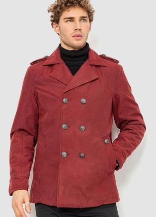 Піджак чоловічий однотонний, колір бордовий, розмір l fa_008781