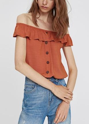 Топ блуза з воланом і гудзиками від lc waikiki