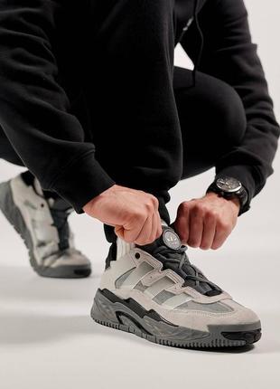 Мужские кроссовки adidas originals niteball prm dark grey black, мужские кеды адидас серые. мужская обувь