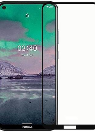Защитное стекло lux для nokia 3.4 full сover черный 0,3 мм в упаковке