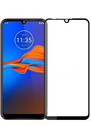 Защитное стекло lux для motorola e6s full сover черный 0,3 мм в упаковке