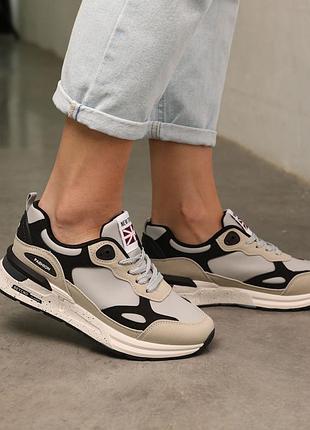 Кроссовки женские весна демисезон бежевые серые 586261