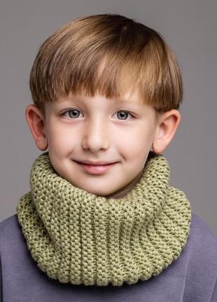 Шарф снуд кідс d800 хомут для девочки и мальчика 20х17 см детский зимний теплый шарфик на шею вязаный баф