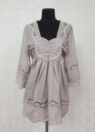 Шёлковая блуза с вышивкой франция
