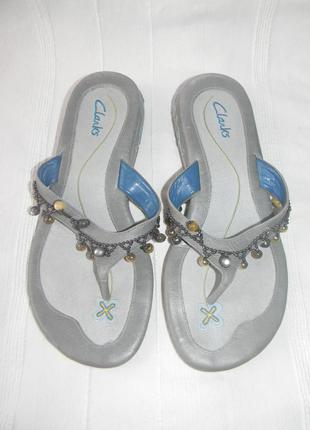 Жіночі шкіряні в'єтнамки clarks р. 6 дл.ст 25см