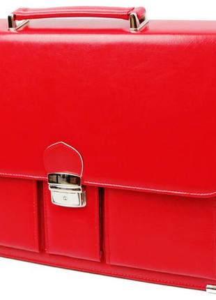 Жіночий портфель з екошкіри amo польща sst10 червоний4 фото