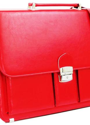 Жіночий портфель з екошкіри amo польща sst10 червоний2 фото