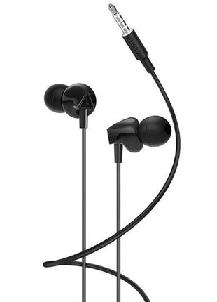 Наушники проводные hoco m60 вакуумные с микрофоном black