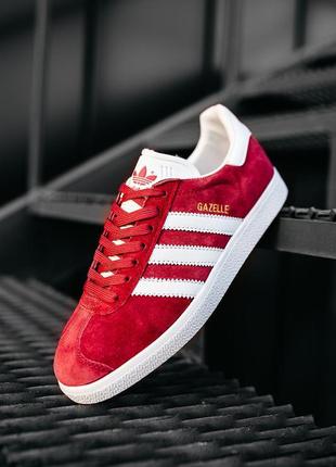 Adidas gazelle red, женские красные кроссовки адидас газель, кросівки жіночі адідас2 фото