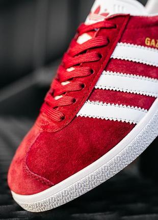 Adidas gazelle red, женские красные кроссовки адидас газель, кросівки жіночі адідас4 фото