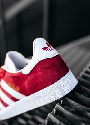Adidas gazelle red, женские красные кроссовки адидас газель, кросівки жіночі адідас6 фото