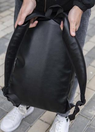 Чоловічий рюкзак philipp plein чорний із екошкіри міський стильний9 фото