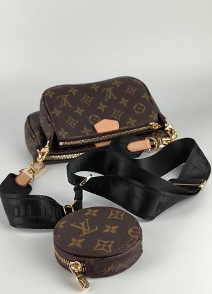 Louis vuitton pochete multi brown/black2 фото