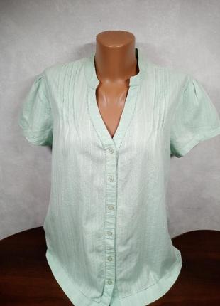 Котоноая блуза блідо-бірюзового кольору 46-48 розміру