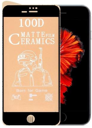 Захисне скло-плівка fiji ceramics для apple iphone 7 plus матове чорний full glue 0,3 мм в упаковці