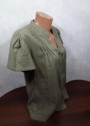 Коттоновая блуза цвета хаки 46-48 размера