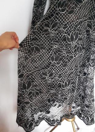 Шикарное вечернее кружевное гипюровое платье - миди zara ( размер 36-38)9 фото