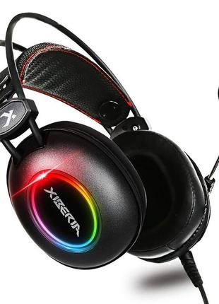 Xiberia e3 black gaming headset, накладные игровые стереонаушники с однонаправленным микрофоном для пк, компью