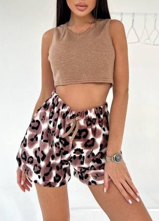 Новая леопардовая пижама с шортами🔥
шорти + топ