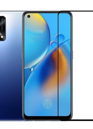 Защитное стекло lux для oppo a74 full сover черный 0,3 мм в упаковке2 фото