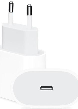 Мережевий зарядний пристрій apple power adapter 20w type-c white (mhje3zm/a / mu7v2zm/a) тех. упаковка1 фото