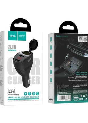 Азу авто зарядка hoco z34 thunder с прикуривателем 2usb