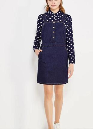 Синяя блуза в горох new look 915 generation( размер 12)