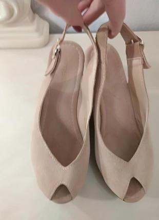 Открытые туфли\ босоножки next\ р.38 ( 24,5см )\америка, \кожа,\nude3 фото