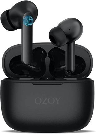 Ipx6 водонепроникні стереонавушники bluetooth 5.1 із зарядкою usb-c для роботи, домашнього офісу, спорту (чорні)