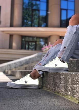 Шикарные рефлективные кеды converse grey reflective кеди кроссовки кросівки рефлективні5 фото