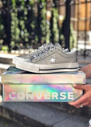 Шикарные рефлективные кеды converse grey кроссовки кросівки кеди7 фото