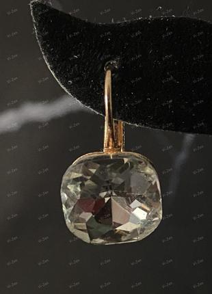 Серьги с кристаллами swarovski, серьги с кристаллами сваровски, французкая застежка.4 фото