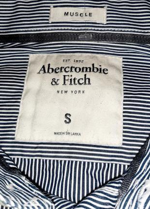 Стильна сорочка в смужку abercrombie&amp;fitch, made in sri lanka, блискавичне надсилання ⚡🚀5 фото