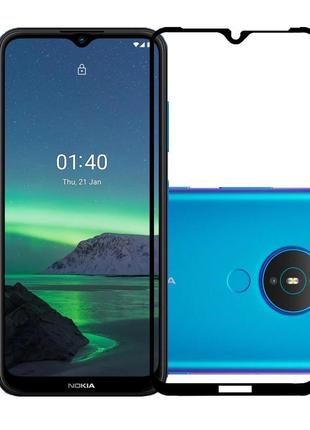 Защитное стекло lux для nokia 1.4 full сover черный 0,3 мм в упаковке