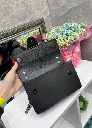 Черный меховой клатч тедди в сочетании с экокожей.5 фото