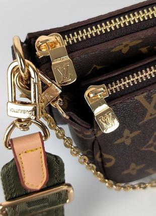 Louis vuitton pochete multi brown/green5 фото