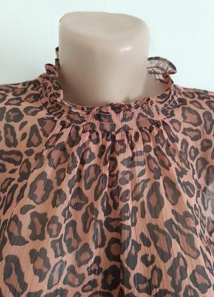 Блуза женская рубашка с леопардовый принтом2 фото