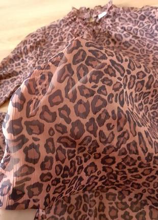 Блуза женская рубашка с леопардовый принтом7 фото