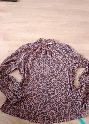 Блуза женская рубашка с леопардовый принтом4 фото