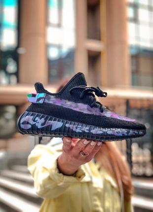 Женские кроссовки адидас изи буст летние, adidas yeezy boost 350 v2 black violet