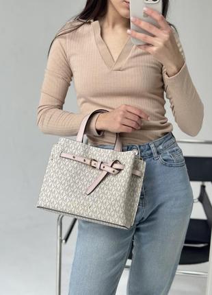 Сумка брендовая michael kors emilia small leather satchel оригинал на подарок5 фото