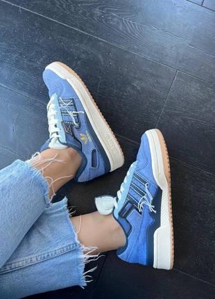 Forum 84 low blue denim gum женские кроссовки из замша на шнуровке