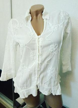 Белая летняя блуза рубашка soon