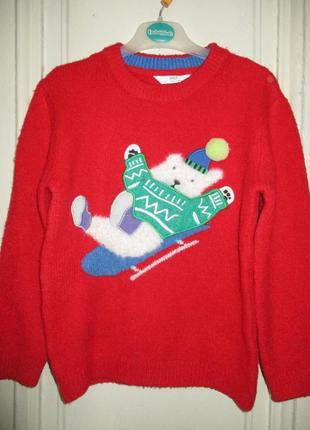 Свитер новогодний.6-7 лет.рост 116-122см