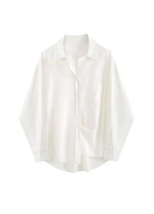 Сорочка жіноча класична oversize на ґудзиках без бренду біла